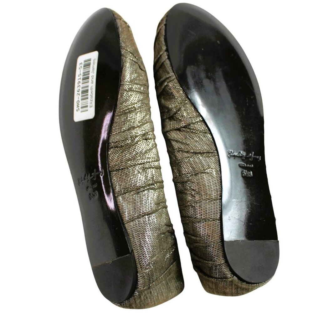Elizabeth and James Metallic Ballet Flats Boho Chic Silver Slip On Shoe Size 5.5 - Picture 10 of 10